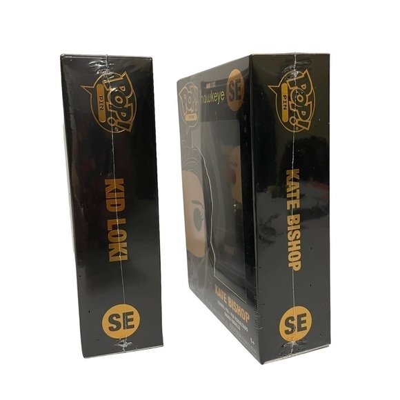 NIB Funko Pop Pins Marvel Studios Kid Loki & Kate Bishop 2 Boxes Loki Hawkeye - Picture 3 of 6